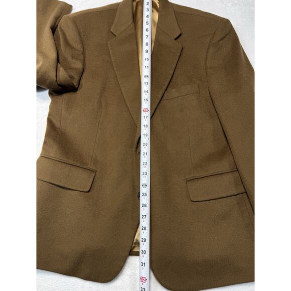 HASPEL Mens Blazer Jacket Sport Coat 100% Cashmere Camel Size 44R Satin Lined - Picture 6 of 7